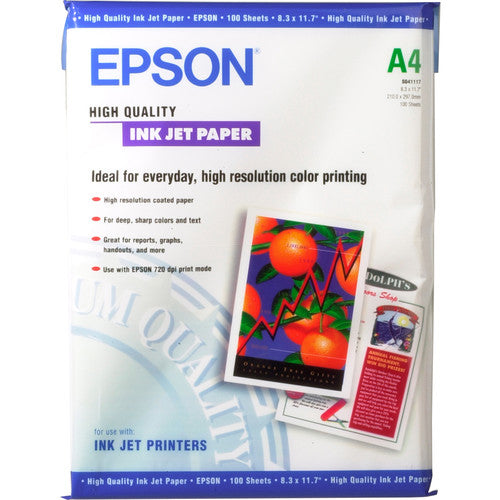 Epson High Quality Inkjet Paper (A4 8.3 x 11.7, 100 Sheets